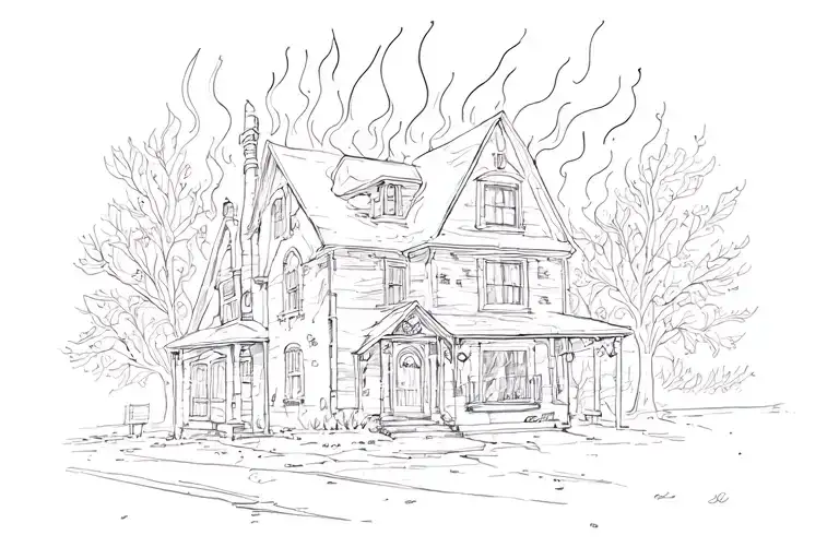Bailey Zimmerman song house on fire tattoo design idea