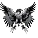 hawk with wings spread tattoo design idea