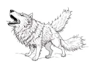 Wolf howling tattoo design idea