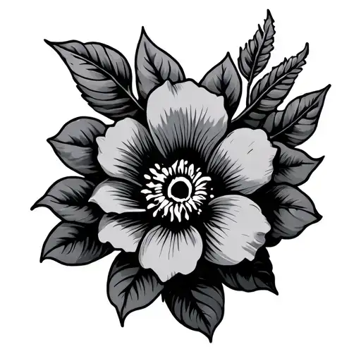 viney trumpet flower with nigerian ade oba crown tattoo design idea