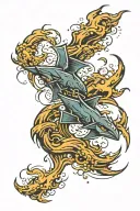 lightning with swarm in waves dark and evil tattoo design idea