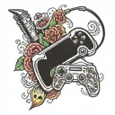 video game controller tattoo design idea