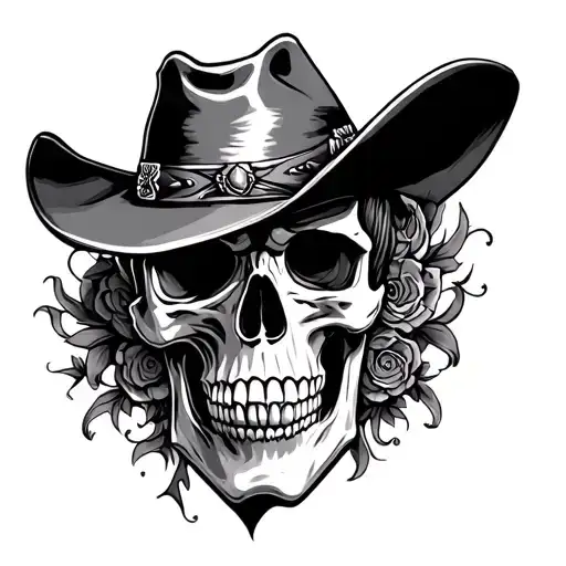 Western Skull tattoo design idea