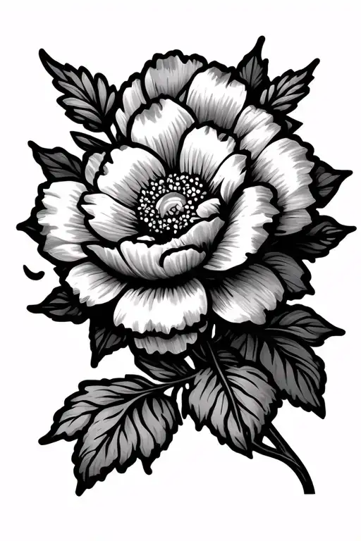 lotto flower neo traditional style tattoo design idea