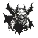 dark bat tattoo for hand tattoo design idea