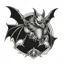 dark bat tattoo for hand tattoo design idea