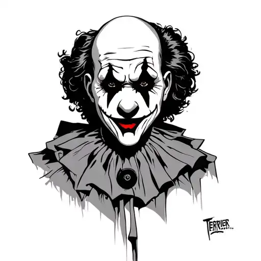 Art the clown from the movie terrifier  tattoo design idea