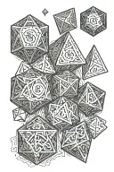 dnd dice set tattoo design idea