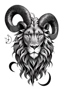 Leo, aries, Sagittarius, capricorn sign tattoo design idea