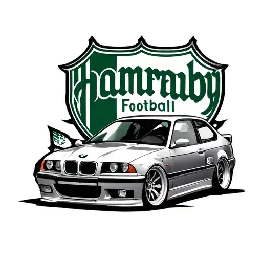 hammarby football team logo with bmw e46 tattoo design idea