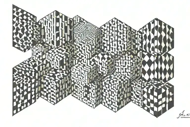 smalle squares in a row not filled but with dots   tattoo design idea