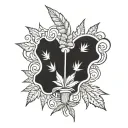 weed blunt and smoke tattoo design idea