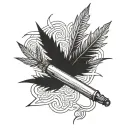 weed blunt and smoke tattoo design idea