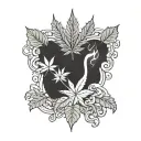 weed blunt and smoke tattoo design idea