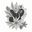 weed blunt and smoke tattoo design idea
