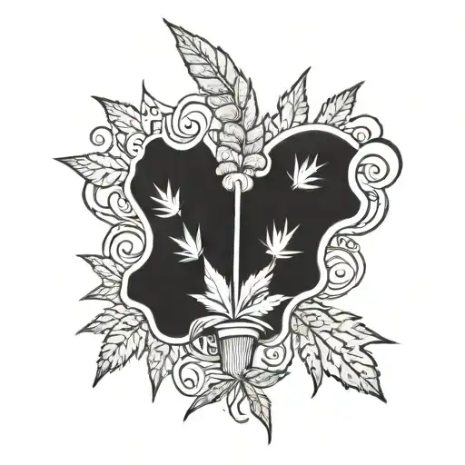weed blunt and smoke tattoo design idea