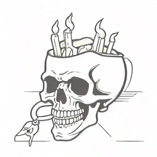 skull fries tattoo design idea