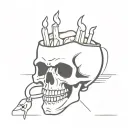 skull fries tattoo design idea