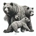 family of bears tattoo design idea