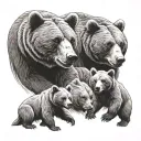 family of bears tattoo design idea