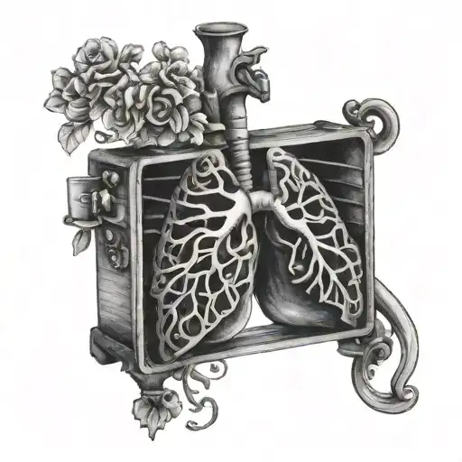 Lung in a drawer tattoo design idea