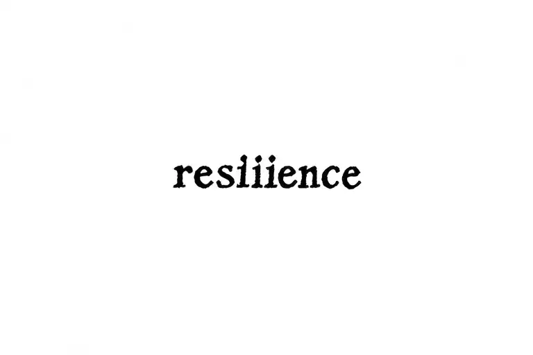 word "resilience" written in italics tattoo design idea