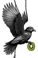 bungee jumping kiwi bird tattoo design idea