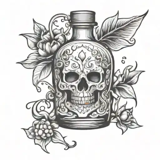 Aqua tofana poison bottle tattoo design idea