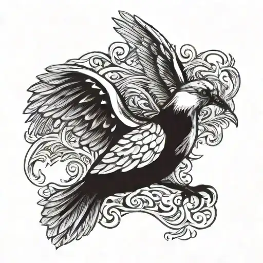 dove on a hare's back tattoo design idea