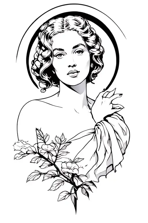 Madonna + landscape tattoo design idea