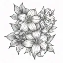 birth month flowers for November, March, and July birth flower tattoo design idea