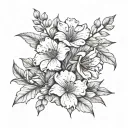birth month flowers for November, March, and July birth flower tattoo design idea
