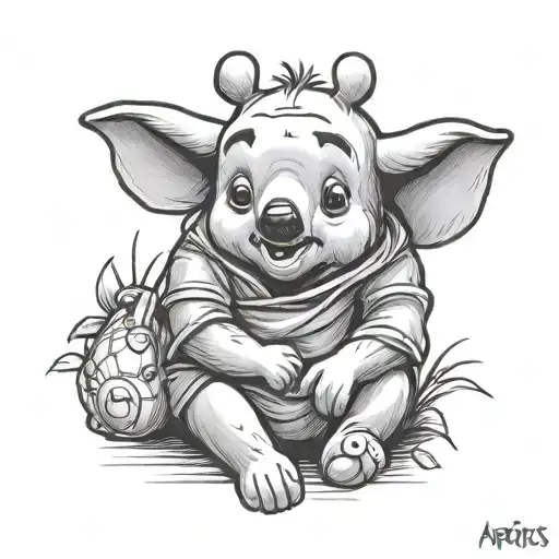 winnie the pooh aries tattoo design idea