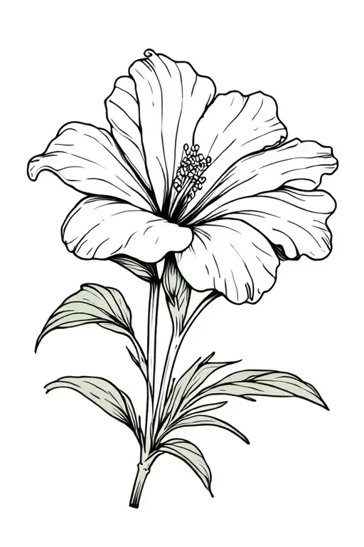carnation, easter lily, and hawaiian hibiscus flower tattoo design idea