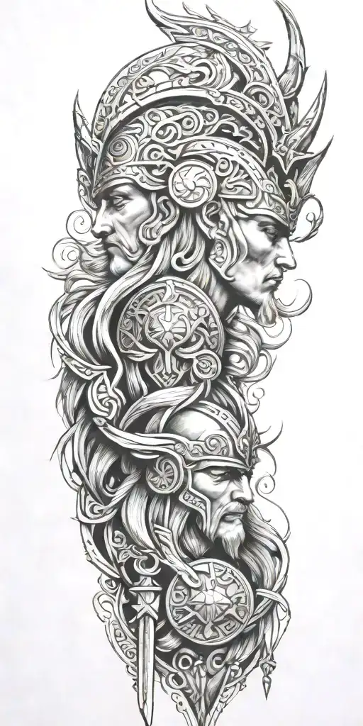 norse themed tattoo design idea
