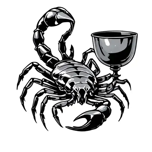 scorpion and chalice tattoo design idea