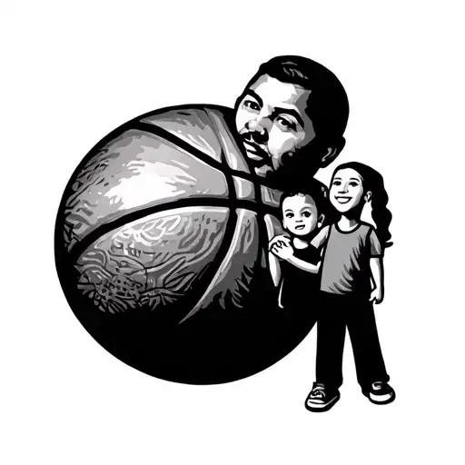 family basket ball music tattoo design idea