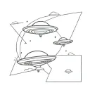 UFO and 808 tattoo design idea