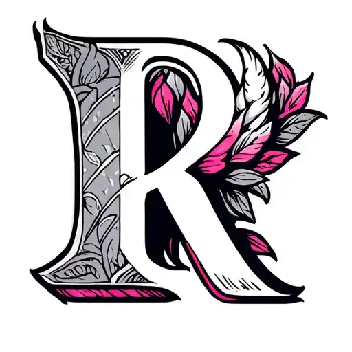 pinky promise with the letter R initial "k" tattoo design idea