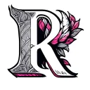 pinky promise with the letter R initial "k" tattoo design idea