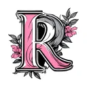 pinky promise with the letter R initial "k" tattoo design idea