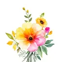 september and april birth flower bouquet tattoo design idea
