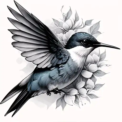 humming-bird tattoo design idea