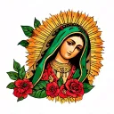 original looking our lady of Guadalupe tattoo design idea
