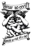 "Hear no evil speak no evil see" cherubs hear no evil speak no evil tattoo design idea