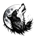 alpha personality like a wolf howling at the moon tattoo design idea