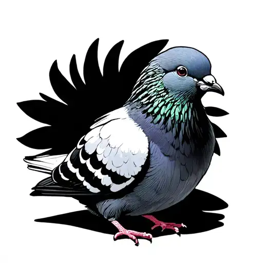 a fat pigeon sitting tattoo design idea