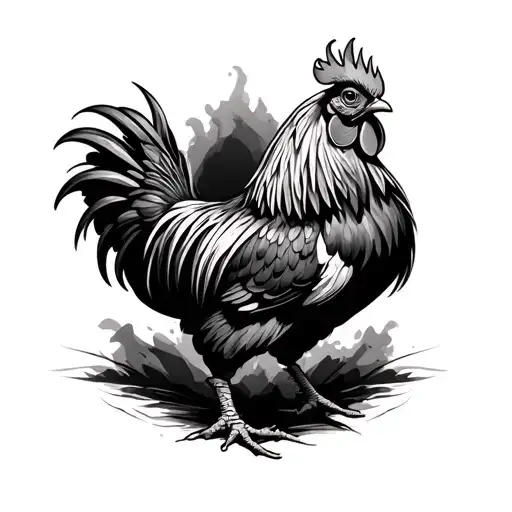 rooster tattoo design idea