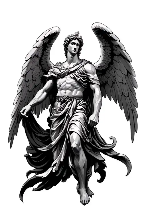 Saint Michael archangel tattoo design idea