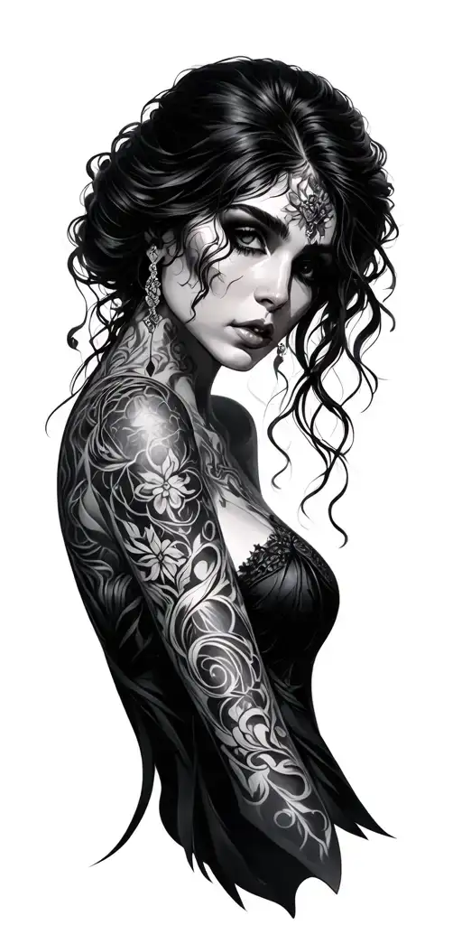 Dark romance genre inspired tattoo design idea